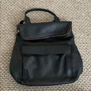 Whistles Black leather backpack
